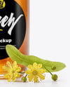 Clear Glass Jar with Linden Honey Mockup