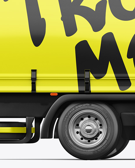 Semi Trailer Truck Mockup - Side View