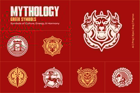 Greek Mythology Symbols Set - Icons