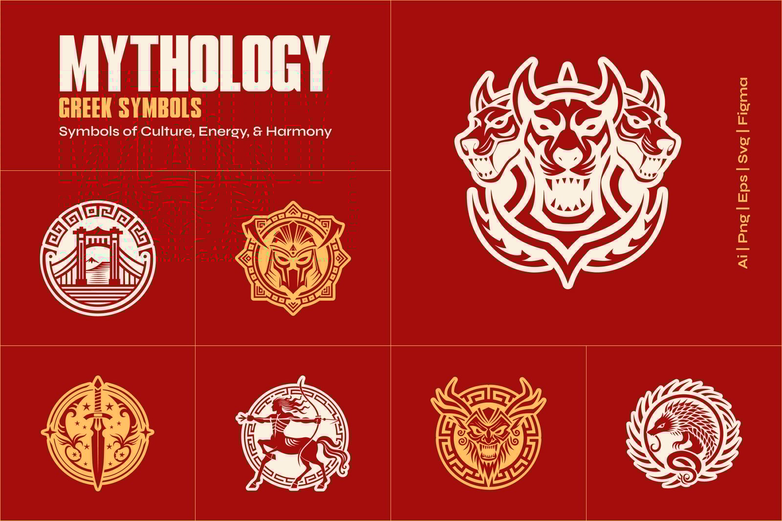Greek Mythology Symbols Set