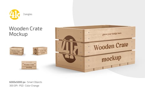 Wooden Crate Mockup Set