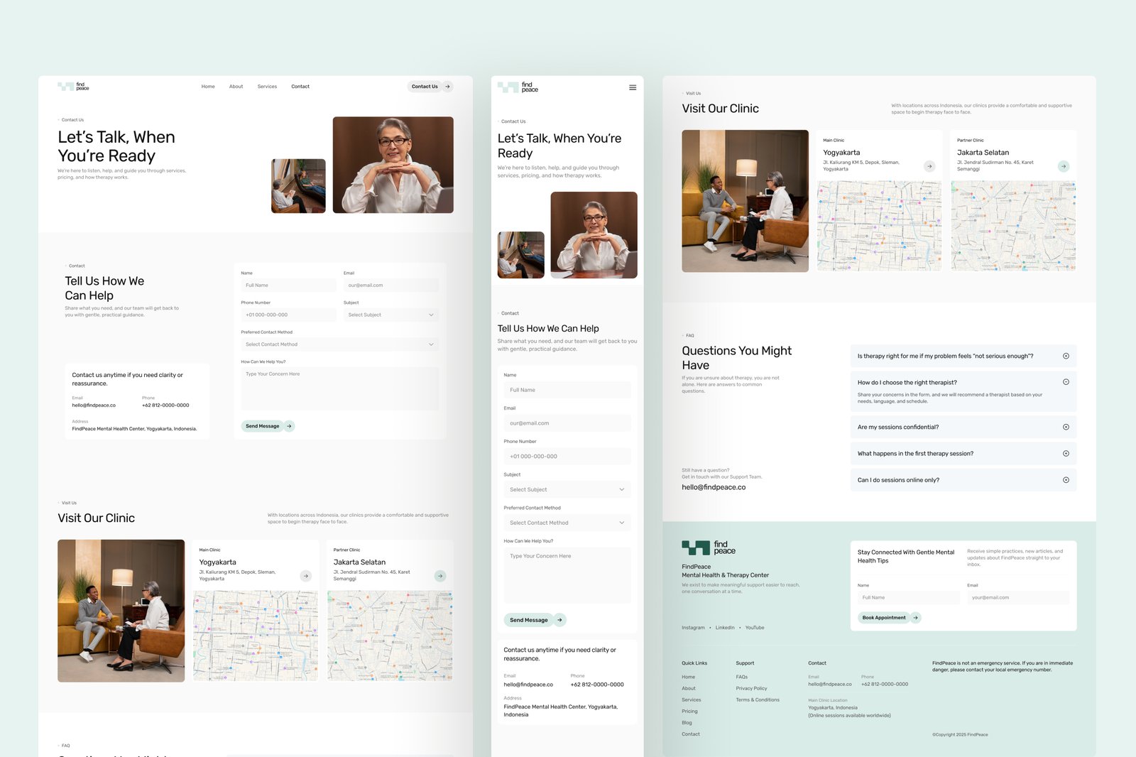 FindPeace – Mental Health Website UI Figma Template