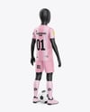 Kids Soccer Kit w/ Mannequin Mockup - Back Half Side View