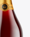 Clear Glass Red Champagne Bottle Mockup