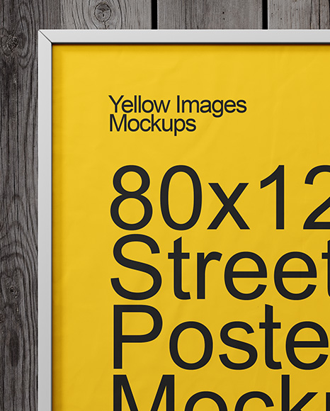 Framed Poster on a Wooden Wall Mockup