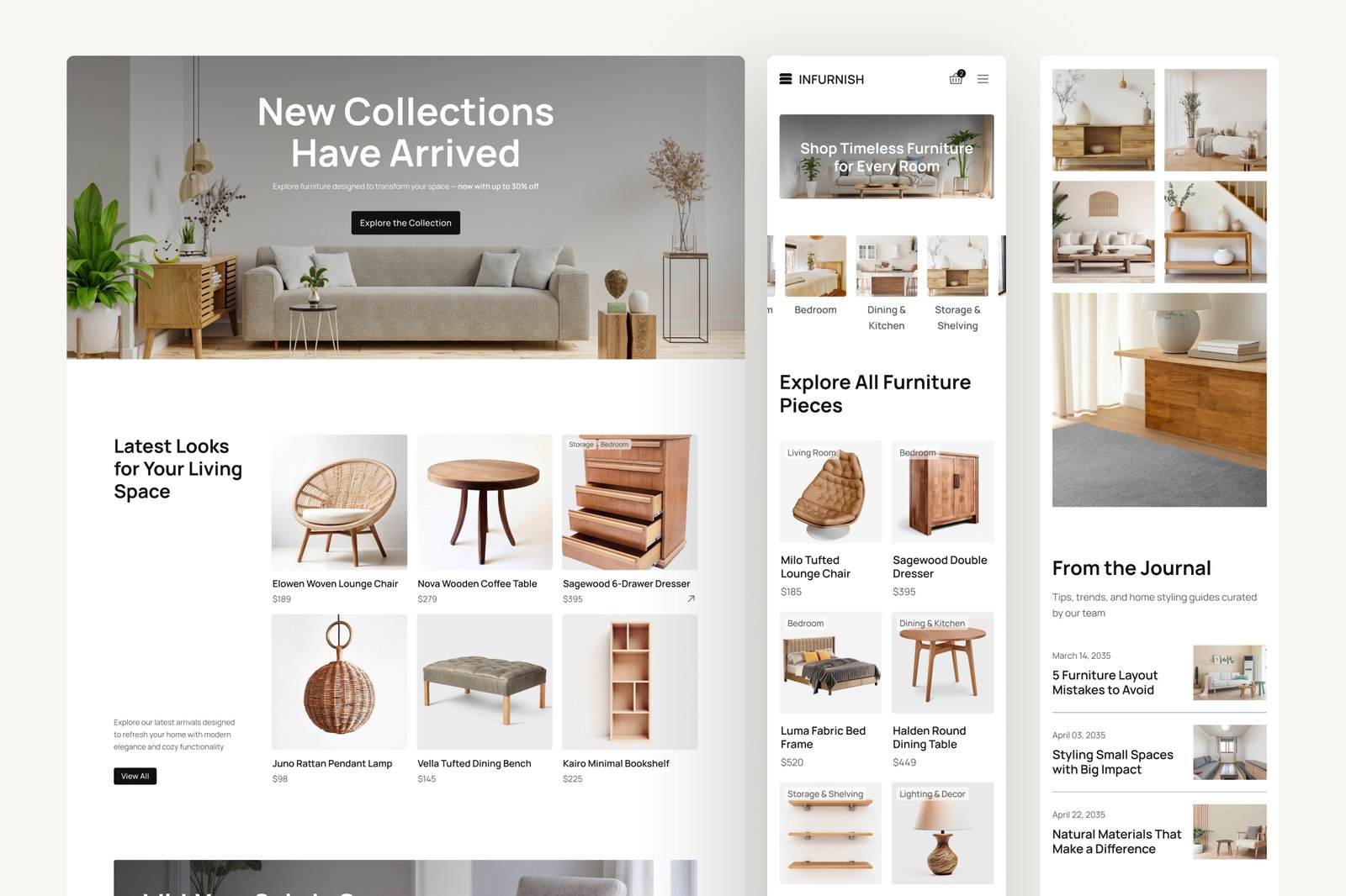 Infurnish - Furniture E-Commerce Website UI Figma Template