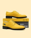 Pair of Women's Derby Shoes with Shoe Box Mockup