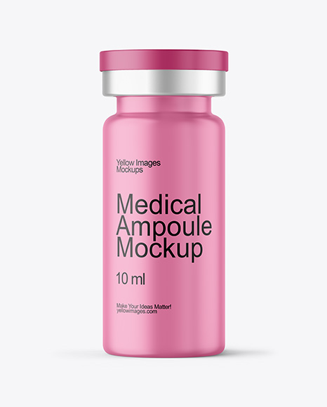 Matte Medical Ampoule Mockup - PSD Mockups