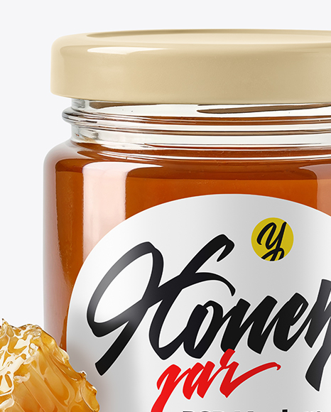 Glass Jar with Eucalyptus Honey Mockup