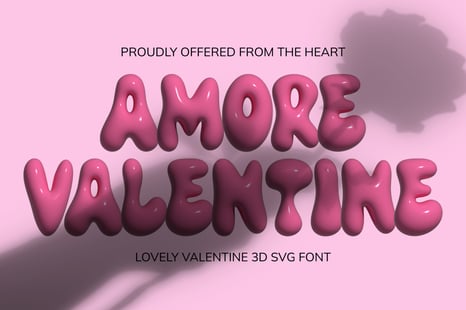 Amore Valentine: Unique 3D SVG Font for Romantic Designs - Design