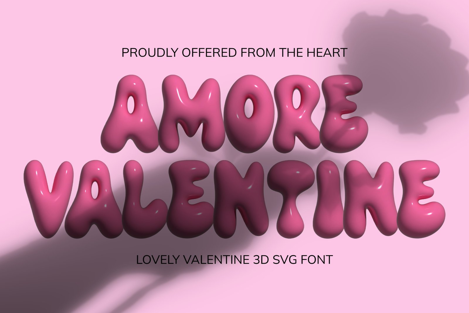 Amore Valentine: Unique 3D SVG Font for Romantic Designs