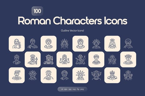Roman Characters Icons