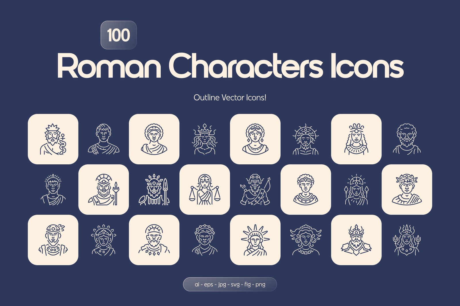 Roman Characters Icons