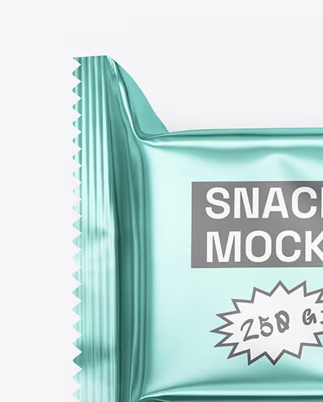Matte Metallic Snack Package Mockup
