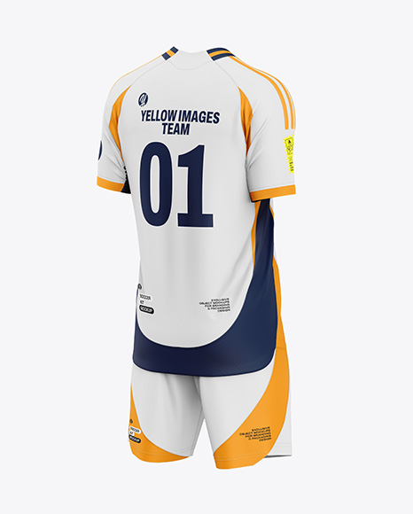 Soccer Kit Mockup - Half Side View