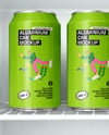 Aluminium Cans in Fridge Mockup