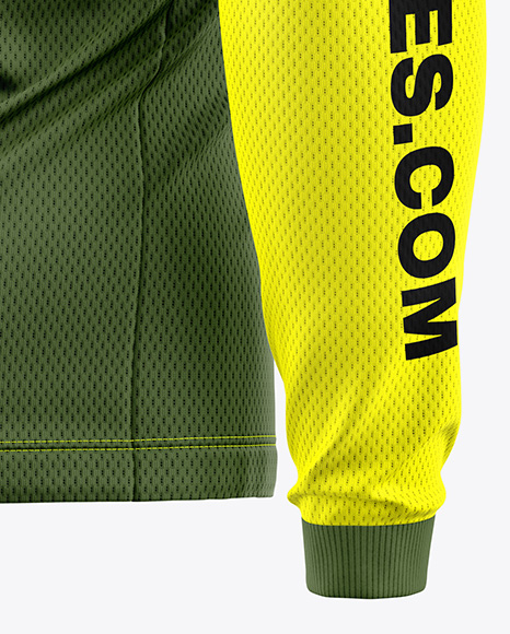 Mesh Jersey Mockup - Back Half Side View