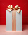 Gift Box with Gold Bow Mockup