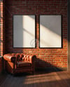 Two Framed Posters on a Brick Wall Mockup