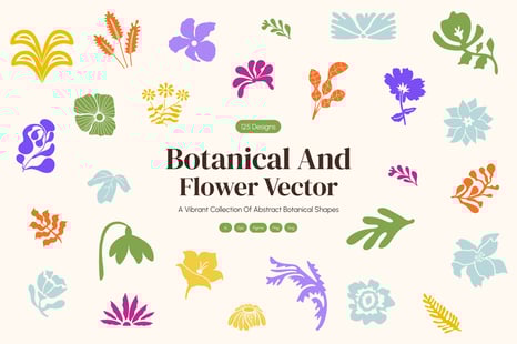 Botanical and Flower Vector Set - Creative Store