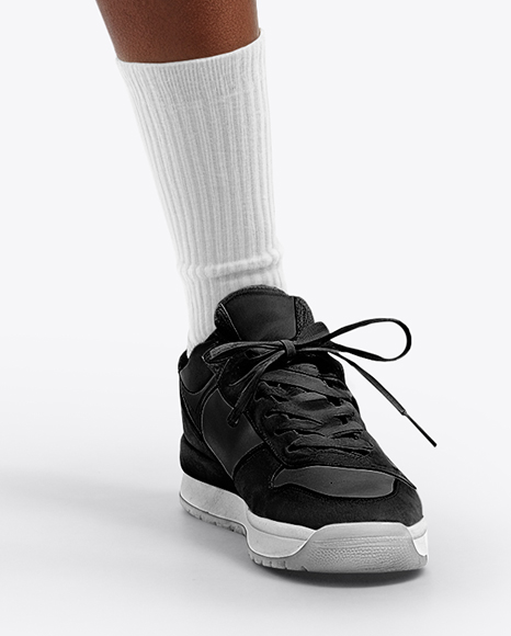 Female Basketball Player Wearing a V-Neck Jersey and Shorts Mockup