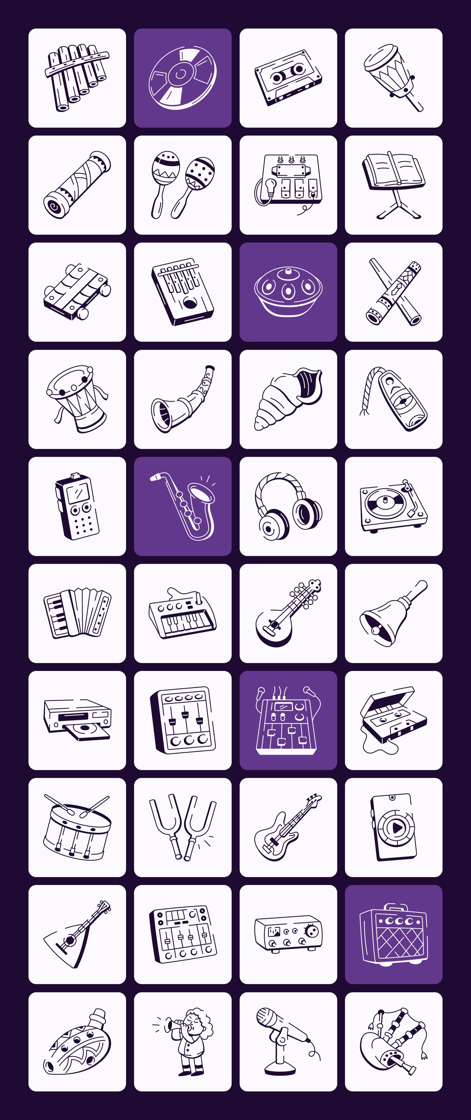 Music Doodle Icon Set