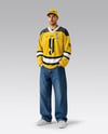 Man Wearing Ice Hockey Jersey Mockup