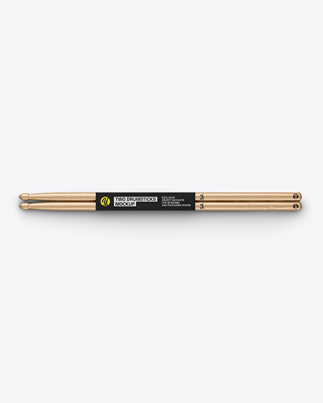 Glossy Wooden Drumsticks Mockup