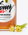 Glass Jar with Linden Honey Mockup