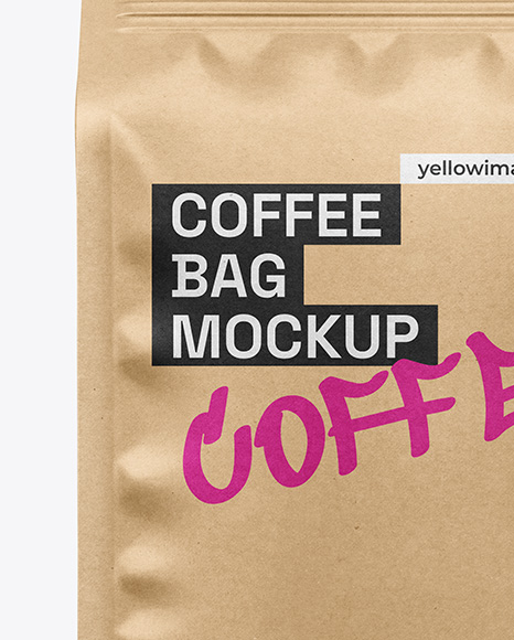 Kraft Coffee Bag Mockup - Front View