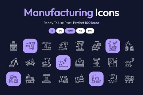 Manufacturing Icon Art Set