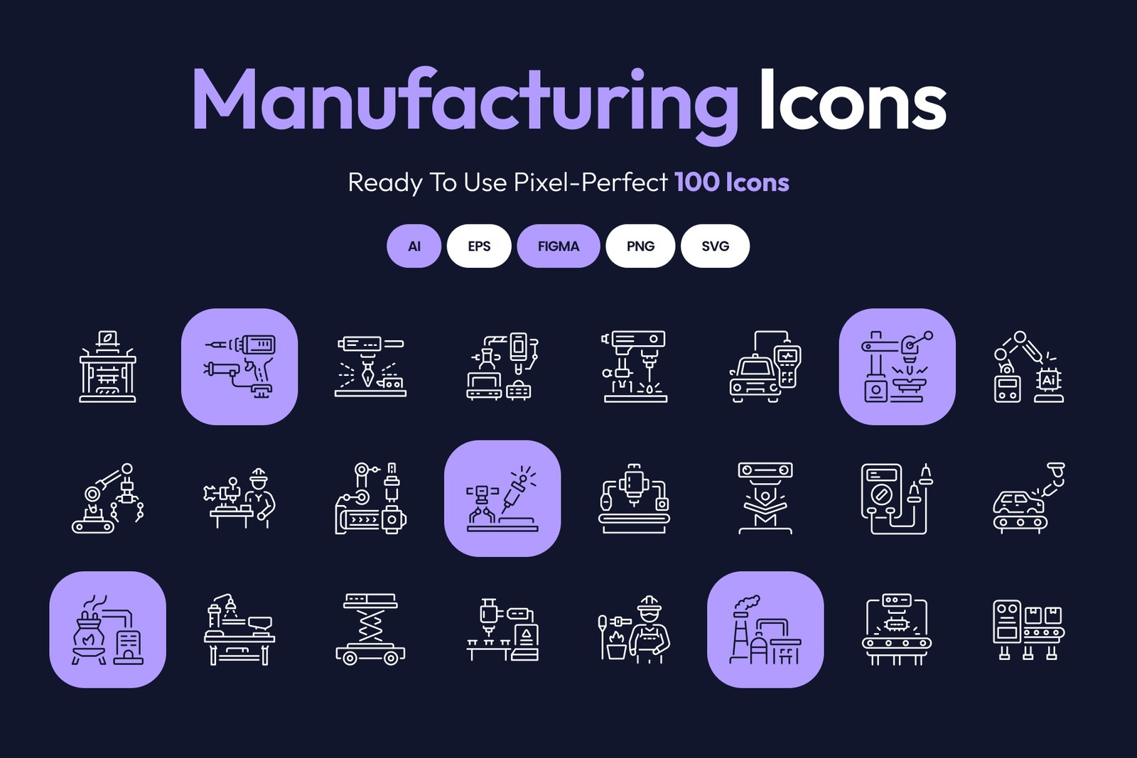 Manufacturing Icon Art Set