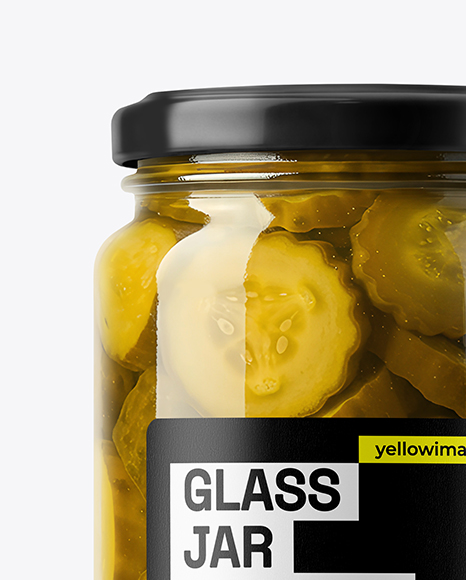 Glass Jar with Bread & Butter Pickles Mockup