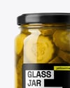 Glass Jar with Bread & Butter Pickles Mockup