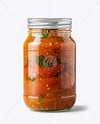 Clear Glass Jar with Tomato Chutney Mockup