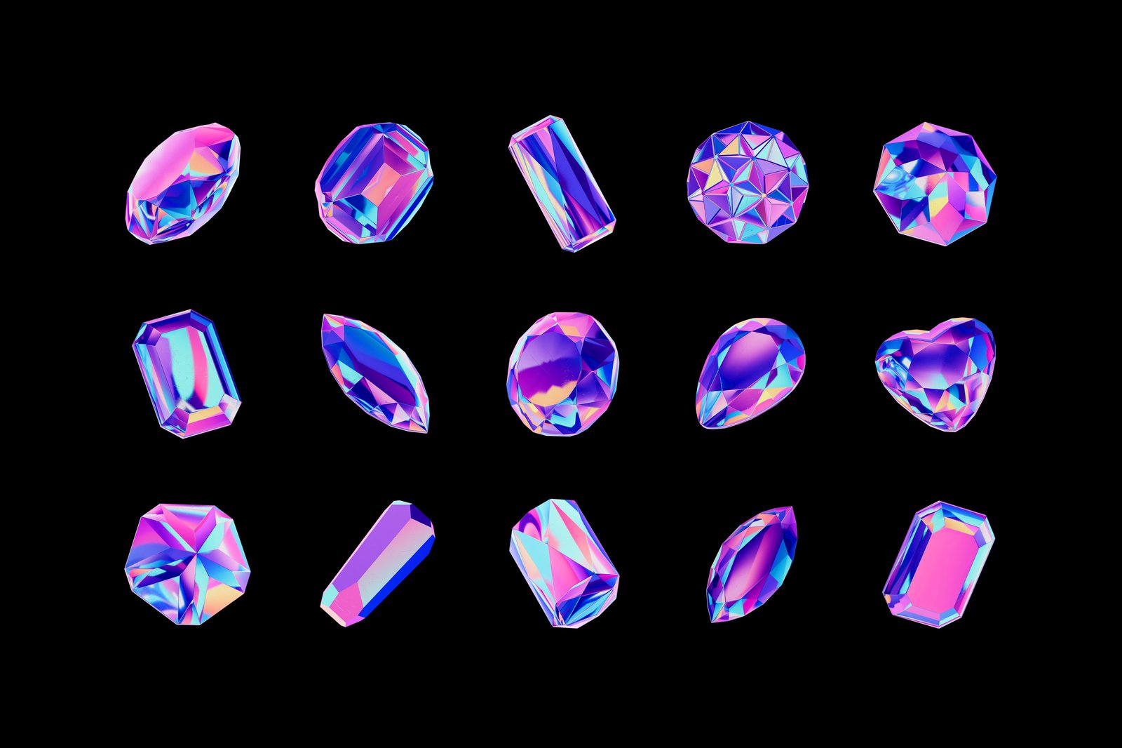 Crystals Collection - 3D Objects Set