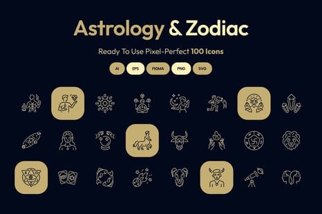 Astrology and Zodiac Icon Set
