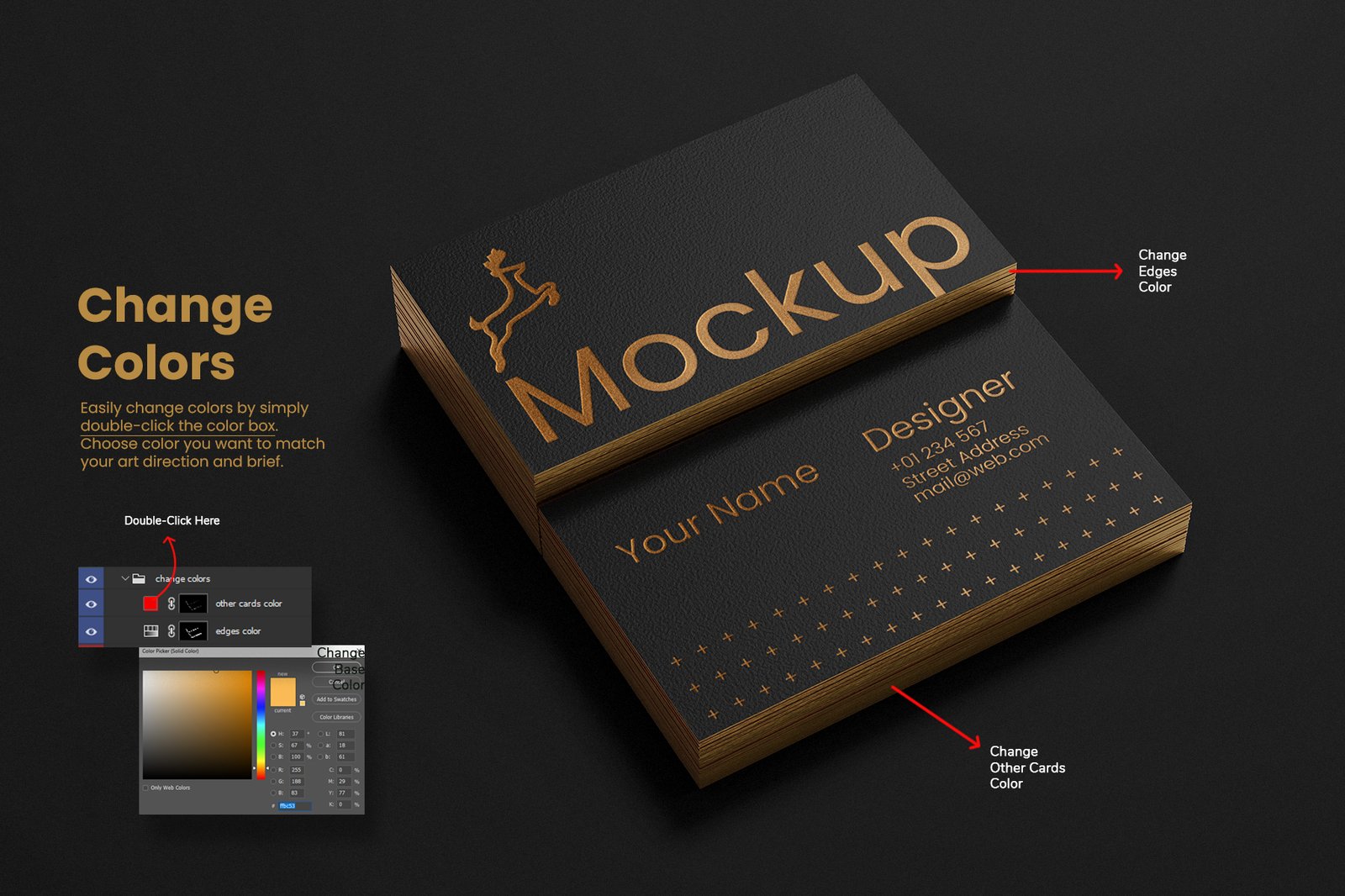 Stacked Business Card Mockup Set (US Size)