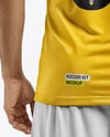 Soccer Player Wearing Jersey and Shorts Mockup