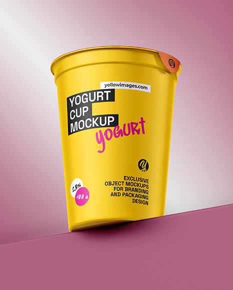 Matte Yogurt Cup Mockup