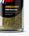 Glass Spice Jar with Oregano Mockup