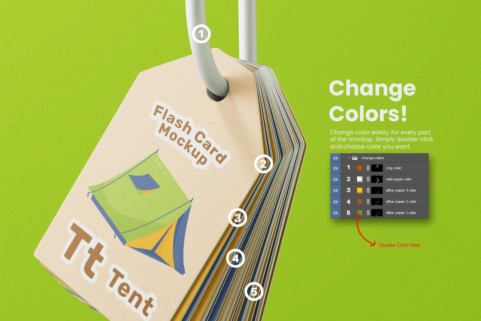 Educational Flash Card PSD Mockup Set