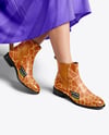 Chelsea Boots on Woman's Legs with Skirt Mockup