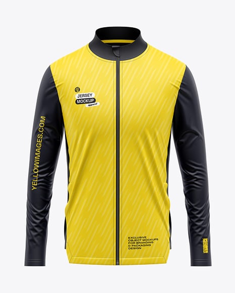 Full-Zip Long Sleeve Jersey Mockup - Mesh jersey mockup