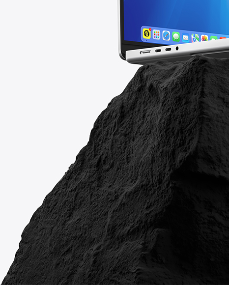 Laptop on the Stone Mockup