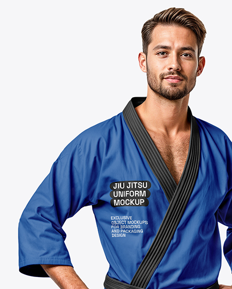 Man Wearing a Jiu Jitsu Gi Uniform Mockup