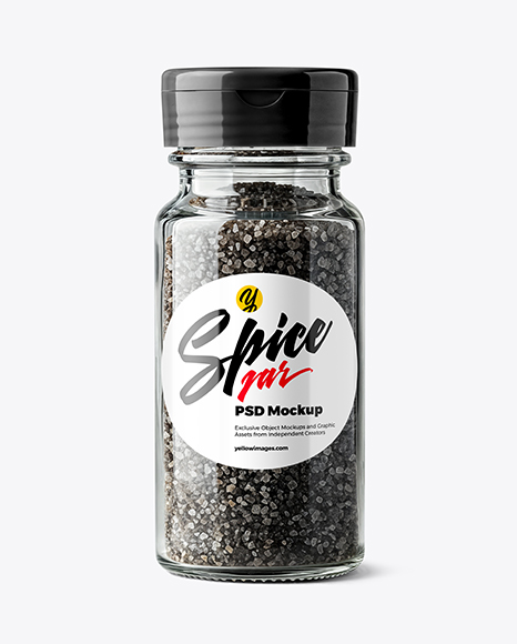 Glass Jar with Black Sea Salt Mockup - Black sweater mockup