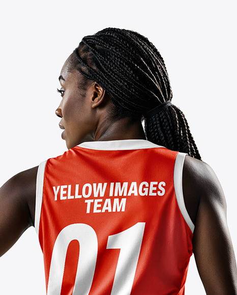 Black Woman Wearing Full Basketball Kit Mockup