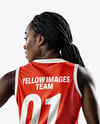 Black Woman Wearing Full Basketball Kit Mockup