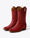 Pair of Women's Cowboy Boots Mockup